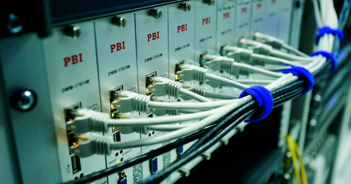Ethernet connections joining a network switch